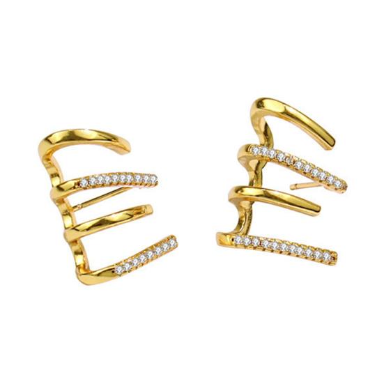 

Yousheng 1 пара серег-хугги со стразами, контрастного цвета, в форме когтя, полые, гипоаллергенные, с гальваническим покрытием, легкие, из нержавеющей стали, украшение для ушей, ювелирное изделие золотистый