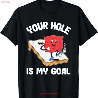 Your Hole Is My Goal Corn Bean Bag Sarcastic Cornhole T Shirt Vintage Washed Casual Stretched Graphic Stylish