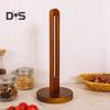 Wooden Paper Towel Holder with Stable Base Non-Slip Design Easy Setup Kitchen Roll Paper Holder Storage Rack