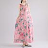 Sleeveless Plus Size Cotton Vintage Floral New In Dresses for Women Casual Loose Long Summer Dress