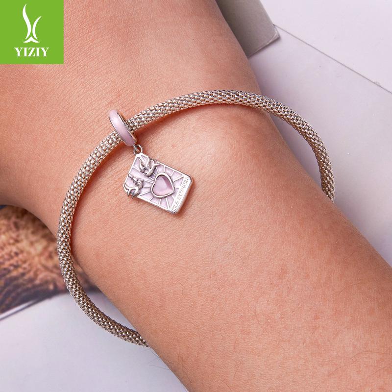 Yin Ziyun Handmade Pink Tarot Lover Pendant with Drip Glue Beads