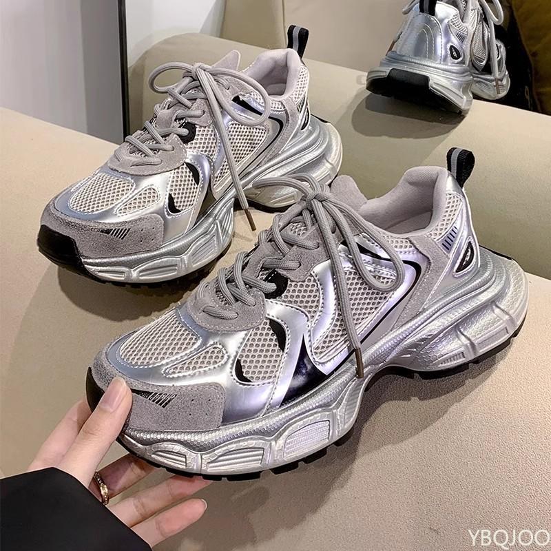 Summer Retro Platform Sneakers For Women Thick Sole Height Increasing Casual Comfortable Fashionable Versatile Shoes