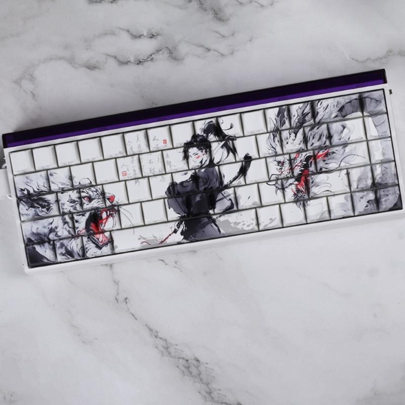 Anti Slip PBT Keycaps Dragon Theme Side Printing For Most Mechanical Keyboards 60% 68% Pattern