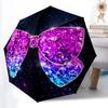 1pc Glitter Bow Automatic Opening and Closing Folding Umbrella with 8 Iron Ribs - Portable, Foldable for Travel Yy251124053