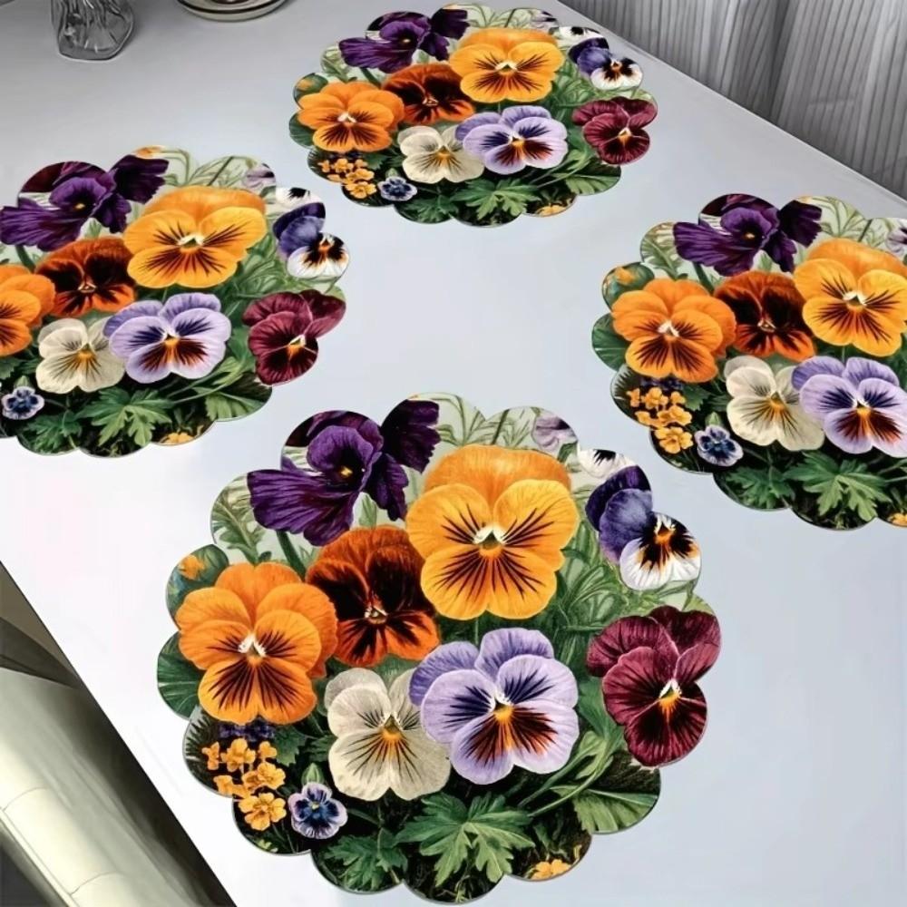 Heat Resistant Petal Round Mat Round Shape Heat Resistant Placemats  Tea Party