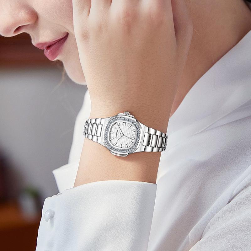 Duke of Lorraine Qixi Nautilus His & Hers Couple Watches - Full Diamond Automatic for Boyfriend/Girlfriend