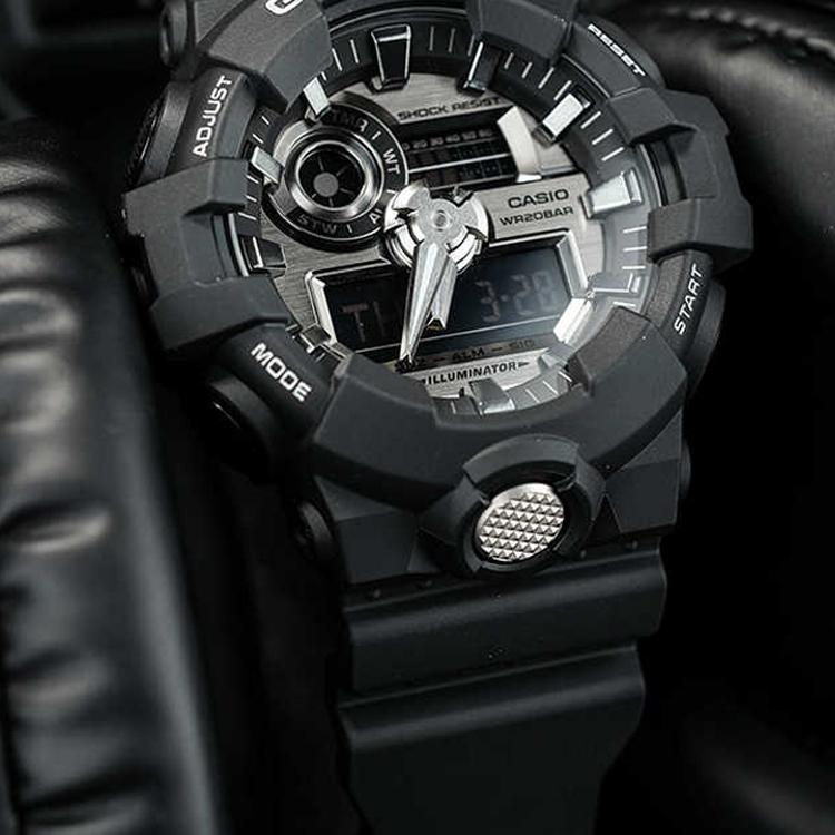 Casio Erkekler Sıvı Kristal/Analog Çift Ekran Serisi Siyah Saat GA-710-1APR GA-710-1APR