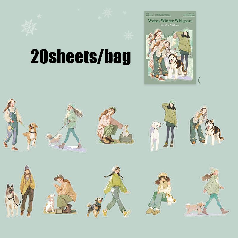

Mr. Paper Retro Character Stickers 20 sheets/pack Warm Sun Fashion Girls Dressing Stickers Family Handbooks DIY Decoration Gift