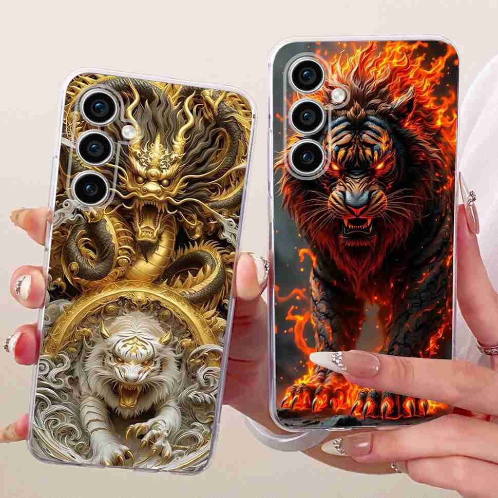 For Samsung Galaxy S23 FE Case Cover Soft Silicone Cute Tiger Cartoon Phone Case For Samsung S23 FE S23FE SM-S711B Shell