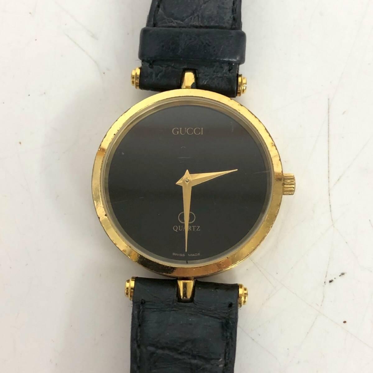 Used GUCCI Gucci Watch Ladies Quartz Vintage Black Gold Analog Brand Watch Retro Popular
