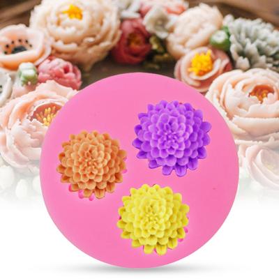 Baking Mold 3 Cavities DIY Handmade Pinecone Sunflower Flower Candle Mould