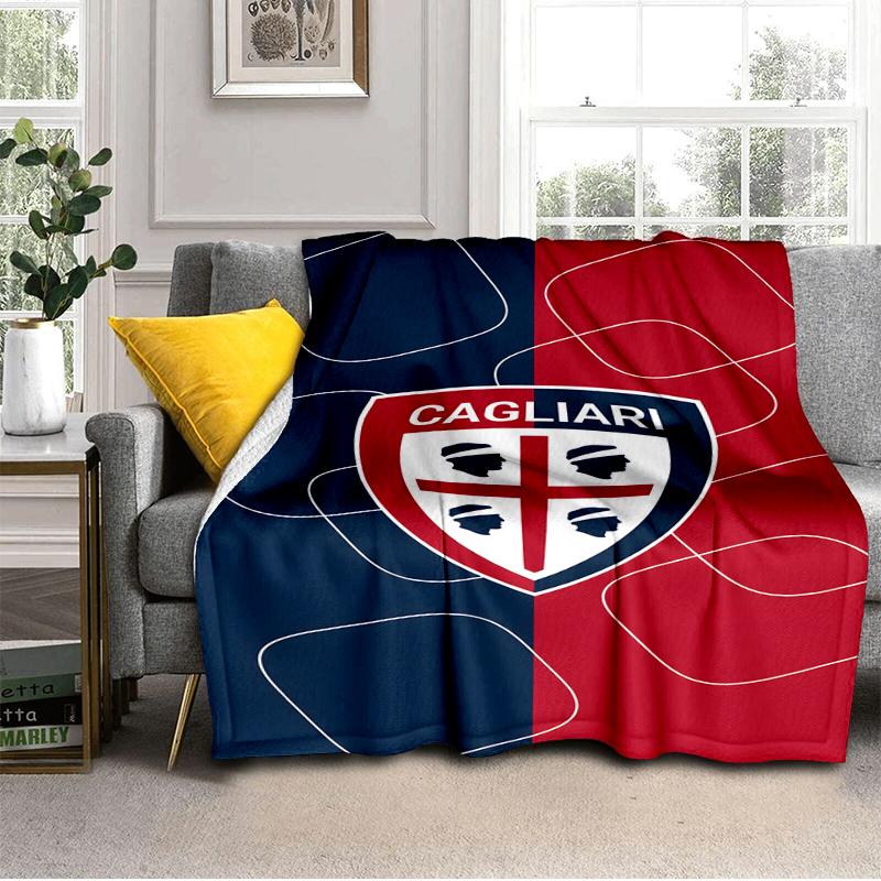 Fußball Cagliari Design Decke Leicht Ideal Bettdecke Perfekt für Reisen, Camping, Wohnzimmer, Büros, Sofas, Fan Weihnachtsgeschenk