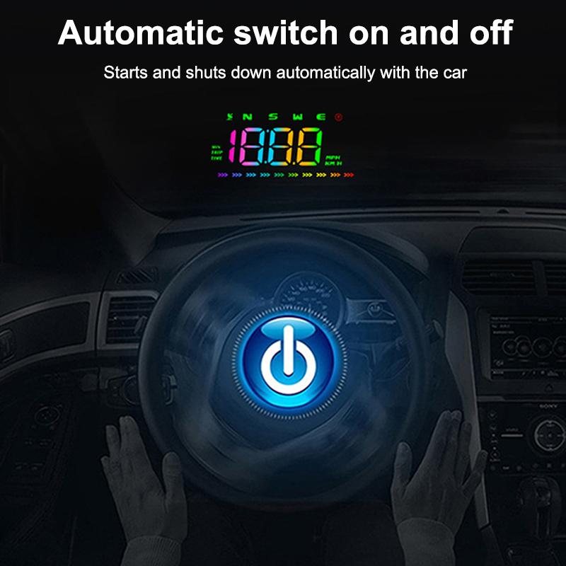 Speed Hud Windshield Projector Gps Compass Speedometer Head Up Display Usb Power Supply Atmosphere Lamp For Truck Vehicles