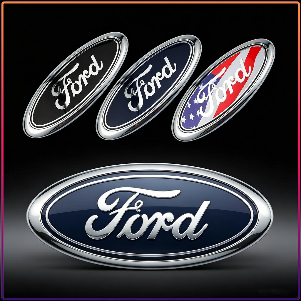 11.5x4.5cm Rear Trunk Emblem Sticker for Ford Ranger Escape Mondeo Fusion Fiesta Kuga Edge Focus Mustang Car Logo Badge Accessories