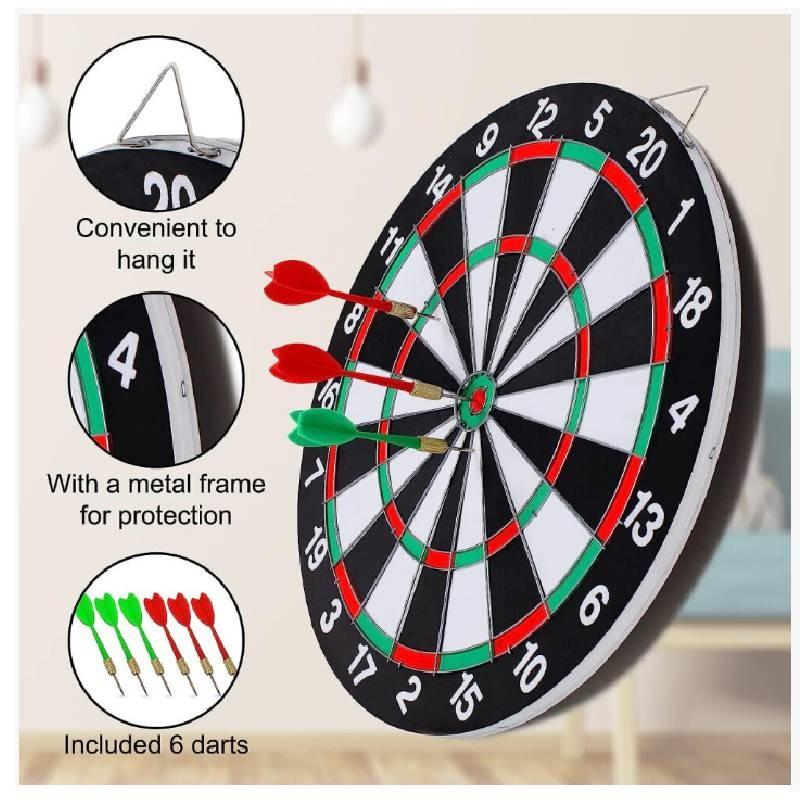 17 Inch Large Double-sided Dartboard Set Fiberboard Material Perfect For Family Fun