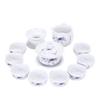 White Porcelain Kung Fu Tea Set with Blue and White Cups & Gaiwan - Ideal for Company Events and Promotional Gifts.