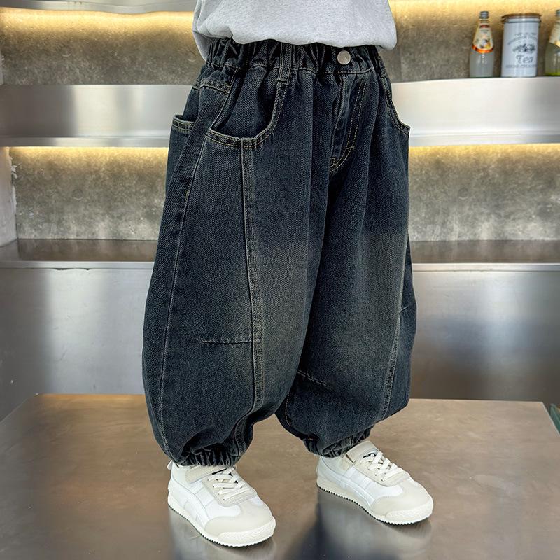 Korean Style Kids' Jeans 2025 - Stylish, Loose-Fit, Casual, Long Pants for Spring & Autumn