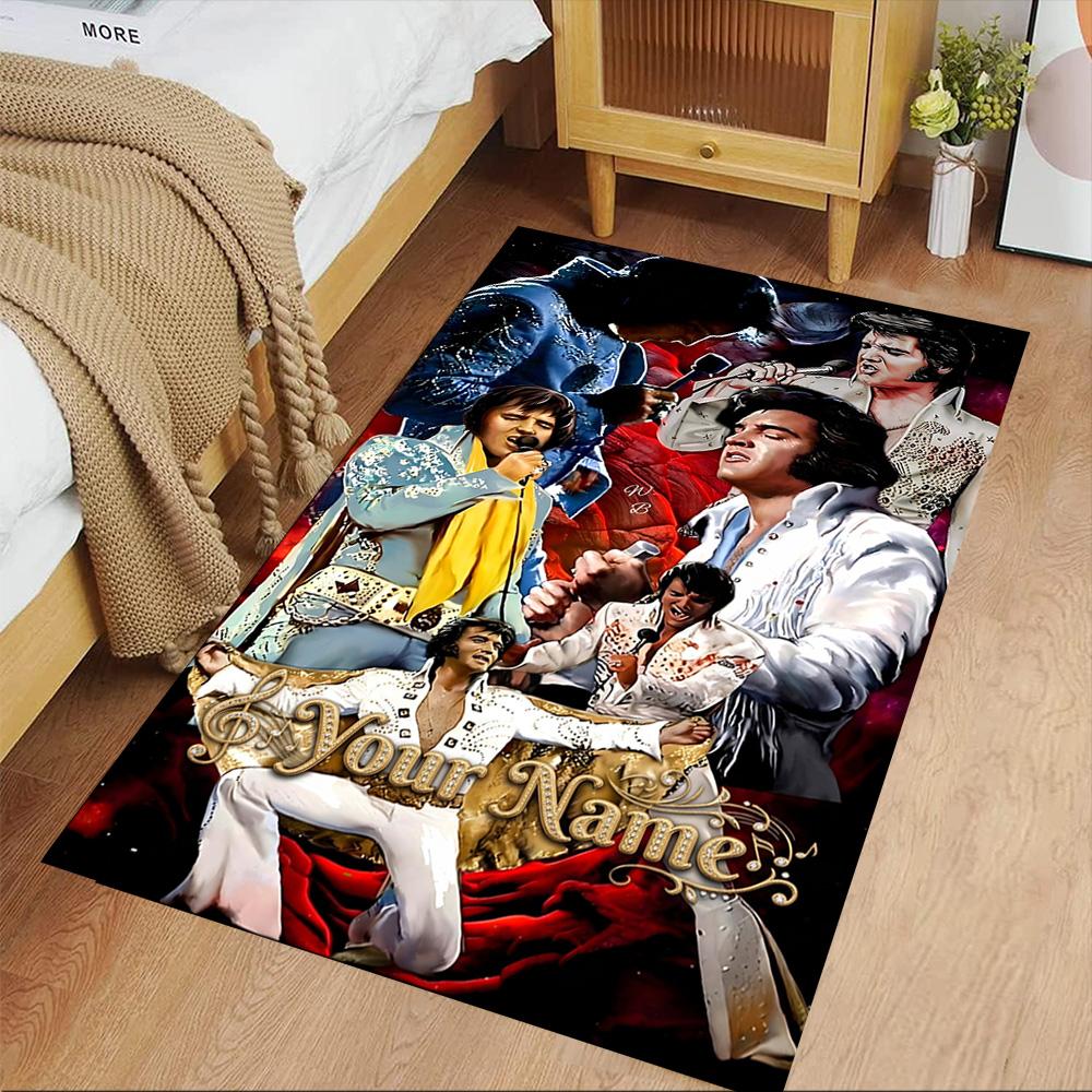 Elvis Presley Customize Your Name Area Rug Perfect for Dining Room Game Room Decorate Room Outdoor Anti-slip Rug Office Home Decor Wedding Party Gift
