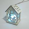 Multicolored LED Light Up Wooden Christmas Cabin Ornament for Tree Decorating Party Homes Decoration