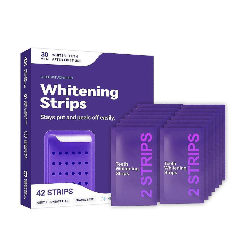 Teeth Whitening Strips-Pack of 42 Strip-Safe for Enamel-Whitening Without Any Harm-Sensitivity Free Dry Strip Technology for Coffee and Other Stains