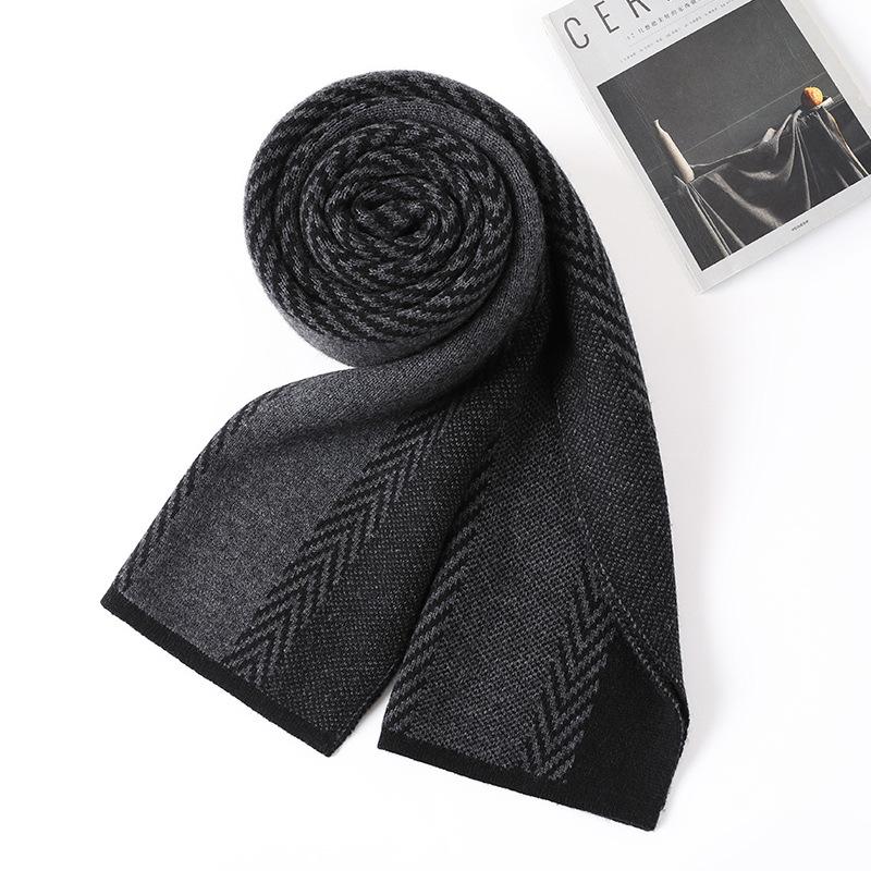 2025 Winter New Men's Cashmere Scarf To Keep Warm Autumn and Winter Versatile Knitted Scarf High-end Gift Box