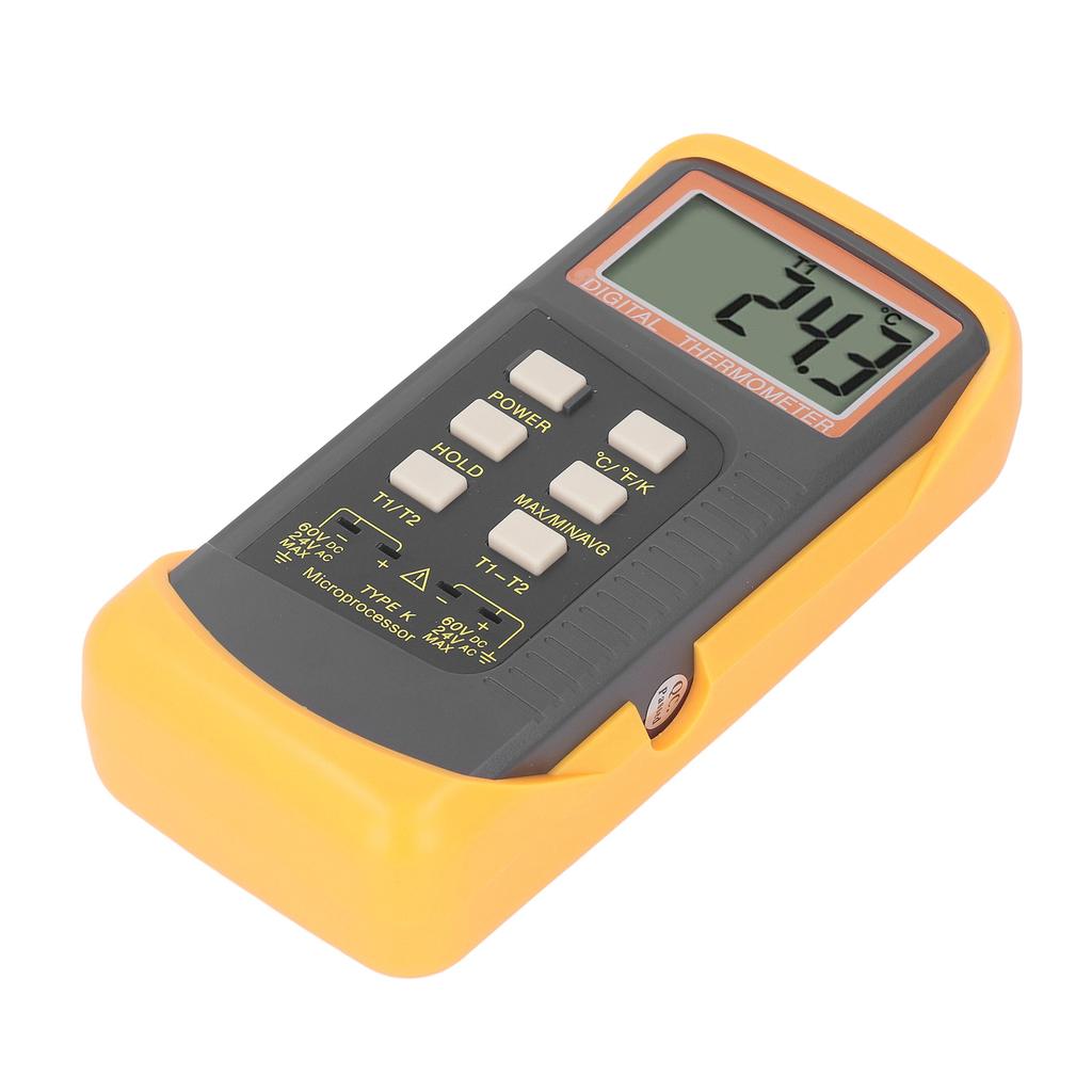 Digital K Type Thermometer Contact Double Probe Temperature Meter ?50.0?1370 Degree DC60V AC24V