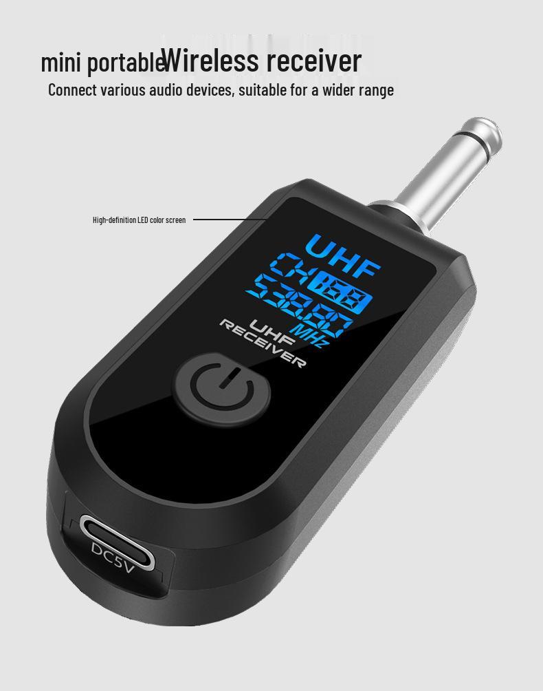 Kusster Guitar Converter: Wired to Wireless Microphone Handheld 2.4G Transmission System, Rechargeable
