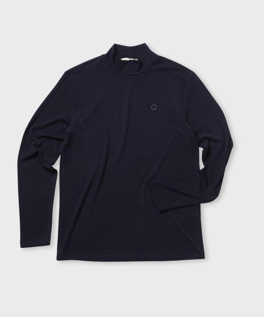 PANICALE Slim Fit Embroidered Turtleneck T-Shirt [7 Colors]
