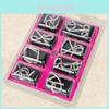 Metal Puzzle Toy Kit With 8 Unlockable Rings For Kids And Adults Brain Teasers