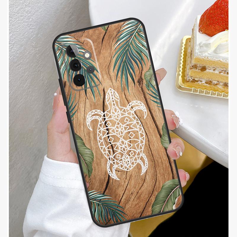 Turtle Wood Pattern Case For Samsung Galaxy A55 A35 A15 A14 A34 A54 A73 A53 A33 A23 A13 A12 A32 A52 A51 Cover