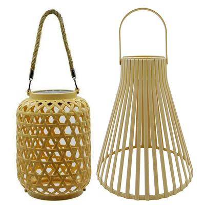 Solare Rattan-Laterne Wasserdichte Außen-Hängeleuchte mit Griff Solare Hängelaterne für Garten Terrasse Hausdekoration
