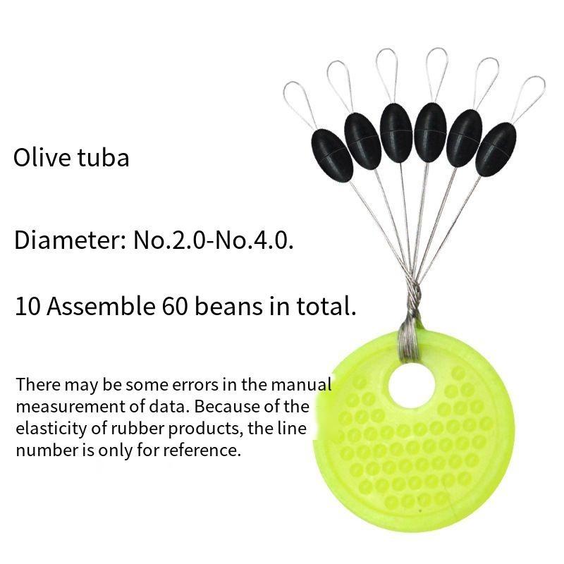 Premium Silicone Fishing Floats Stoppers Extra Tight Rubber 100Pcs Bulk Olive Shape Angling Accessory High Elasticity Durable