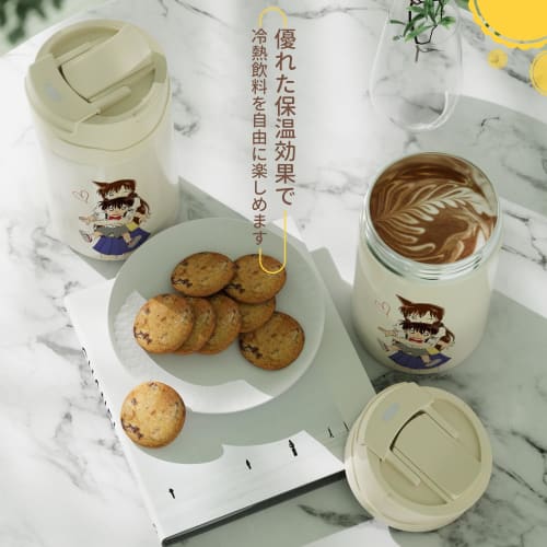 Cute Stainless Steel 2-Way Water Bottle, Direct Drinking, Coffee Cup, Large Capacity, Cold/Hot Insulation, Vacuum Insulated, Leak-Proof, Stylish and C