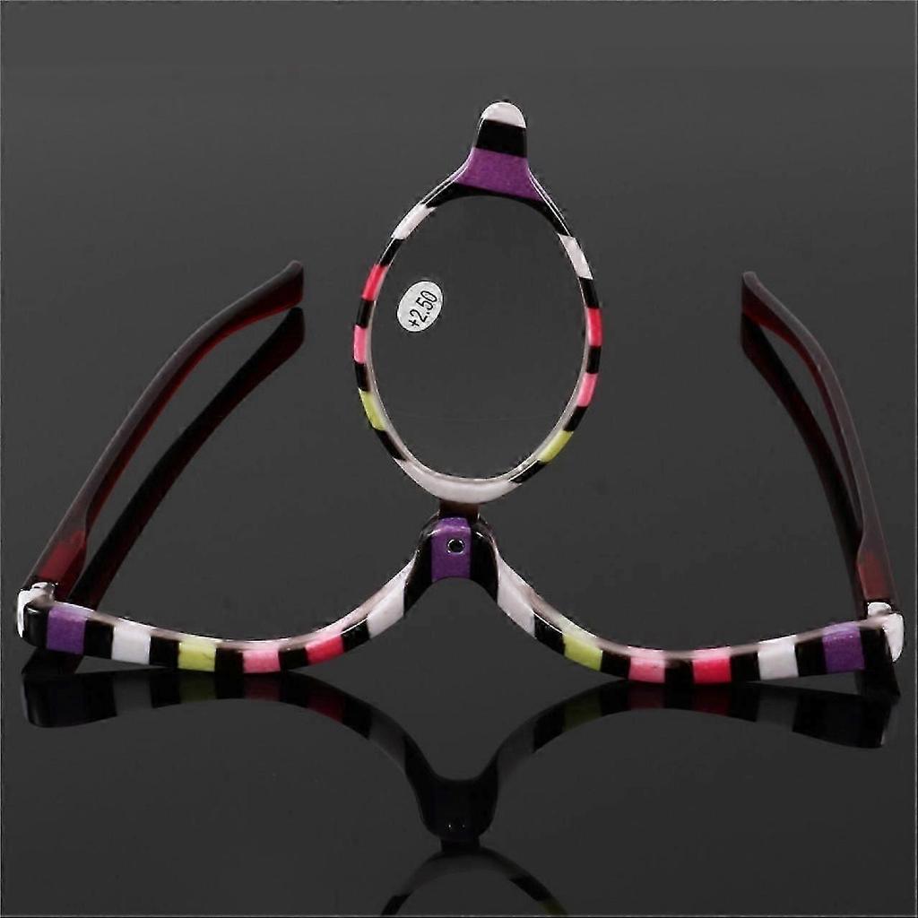 2 Pack Magnifying Makeup Glasses Eye Make Up Spectacles Flip Down Lens Folding Cosmetic Womens Reading Glasses +2.50-Yvan