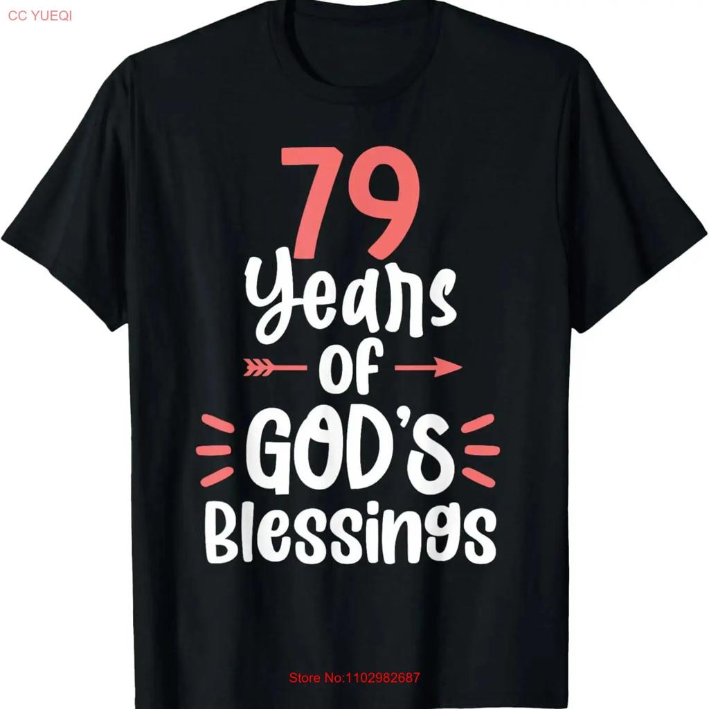 79 Years Of Gods Blessings Year Old Happy 79th Birthday T Shirt Vintage Comfortable Stretched Breathable Casual Soft