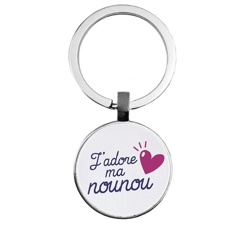 Keychain Accessories Pendant Floral Thanksgiving Text Good Friends Retro Personalized Keychain Gift Pendant