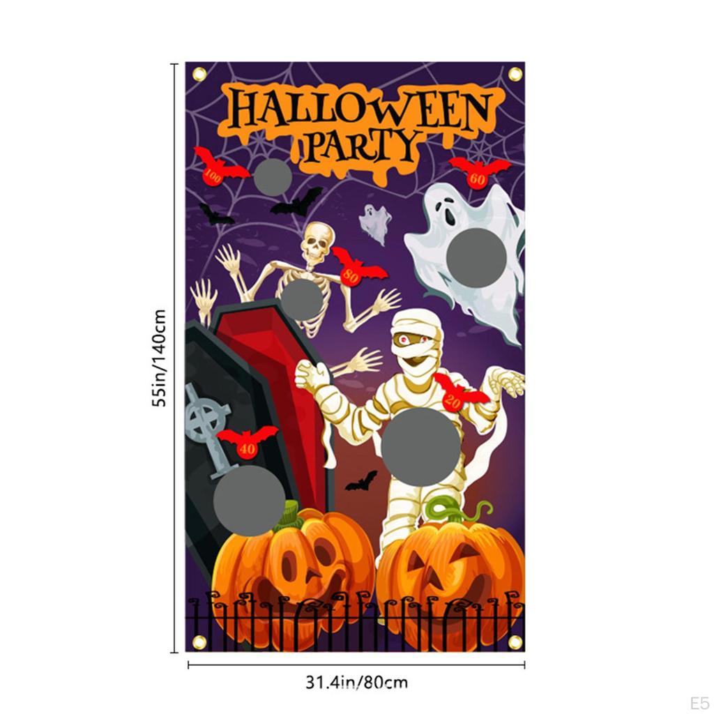 Halloween-Themen-Wurfspiel-Banner-Set Familienparty-Zubehör Wiederverwendbar Camping, 31,5x55 Zoll