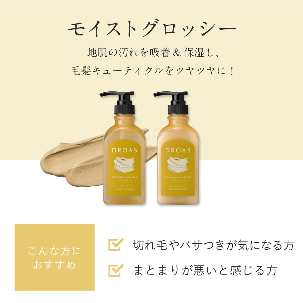 DROAS Shampoo and Treatment Set Moist Glossy Refill,