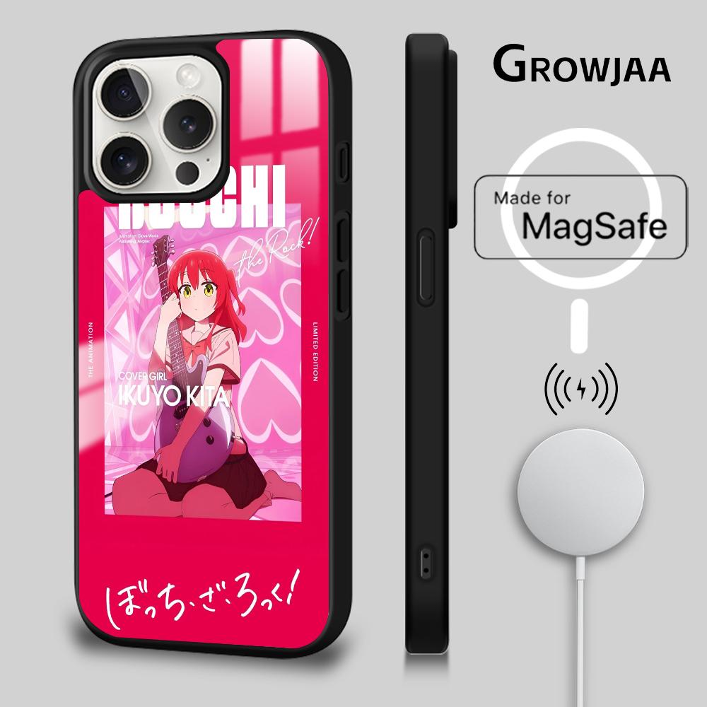 Cute Anime B-Bocchi The Rock Phone Case For iPhone 16 15 14 13 12 11 Pro Max Plus Mini Magsafe Magnetic Wireless Charging Cover