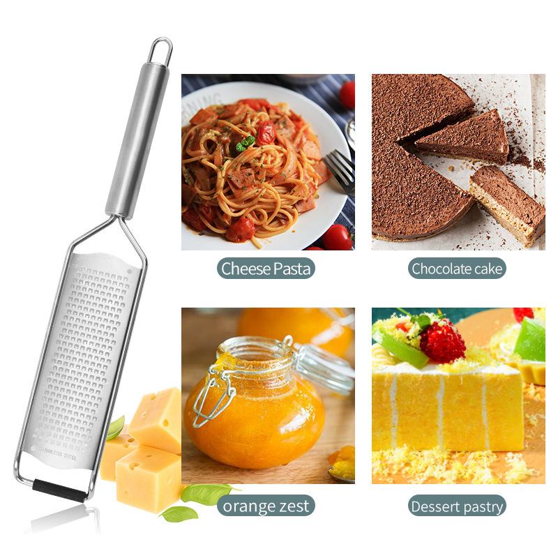 Stainless Steel Cheese Grater with Cover and Brush Tube Handle Lemon Grater Shredder Butter Chocolate Cheese Slicer Kitchen Tool
