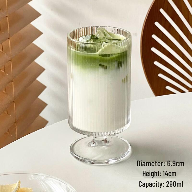 

Striped High-Foot Glass Cup 3-Piece Set