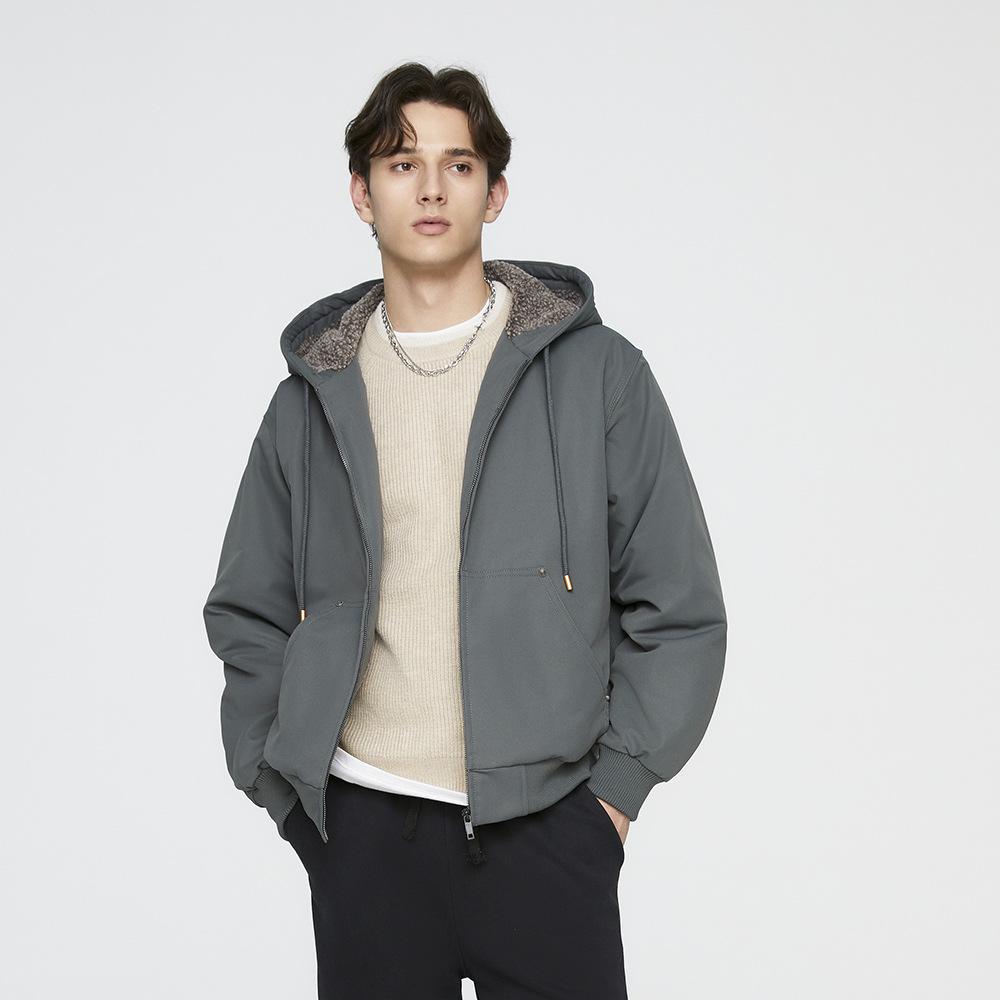 New Winter Style Men's Thickened Hooded Cardigan Sweater Personality Simple Loose Jacket Fashionable Casual