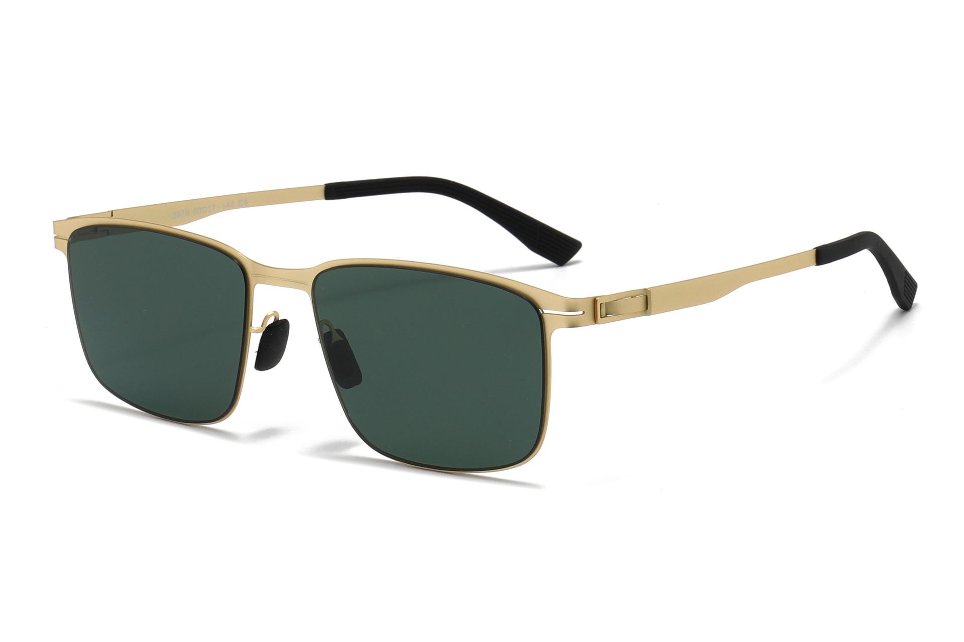 2026 Men s Polarized Square Sunglasses with Metal Temples - UV Protection, European & American Style