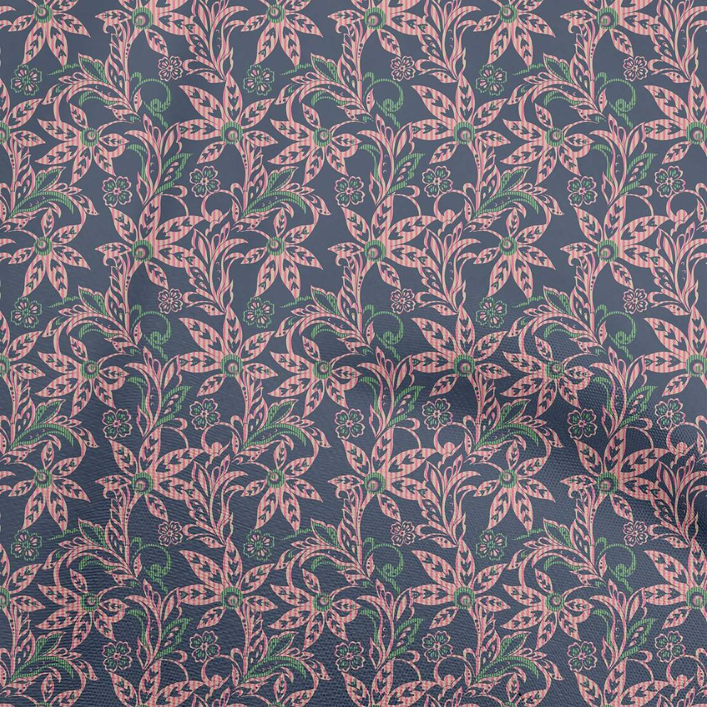 oneOone Cotton Flex Blau Stoff Damast Kleid Material Stoff Druck Stoff Meterware 40 Zoll