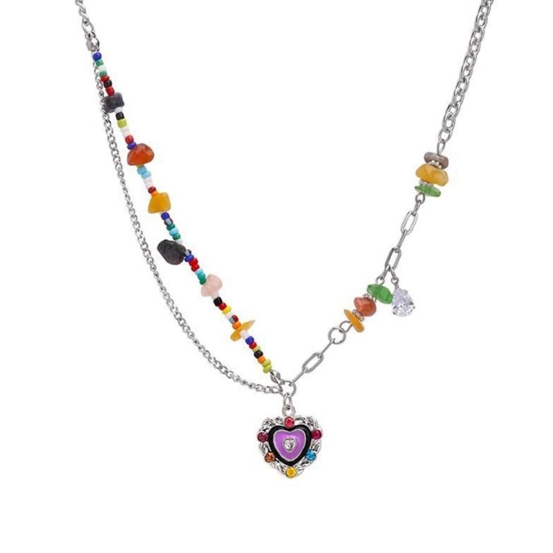 Легкое Цветное Бусинное Ожерелье Удобное Для Ношения Весь День Модный Подарок