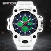SANDA 9093 Men Electronic Watch Trendy Fashion Sport Waterproof Date Pointer Digital Analog Dual Display Wrist Watch for Student