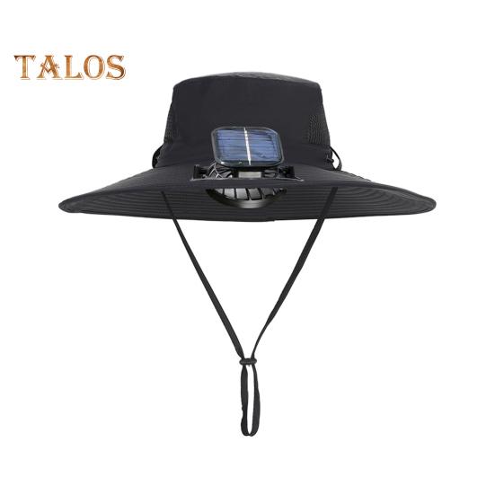 Solar-Lüfterkappe mit 800mAh-Akku USB-Solarladung Outdoor-Fischerhut mit wasserdichter Beschichtung Mesh-Design Kinder-Sonnenhut