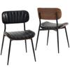 Dining Chairs Set of 2 Kitchen Chairs Modern Upholstered Chair with Seat Made of Faux Leather, Curved Backrest