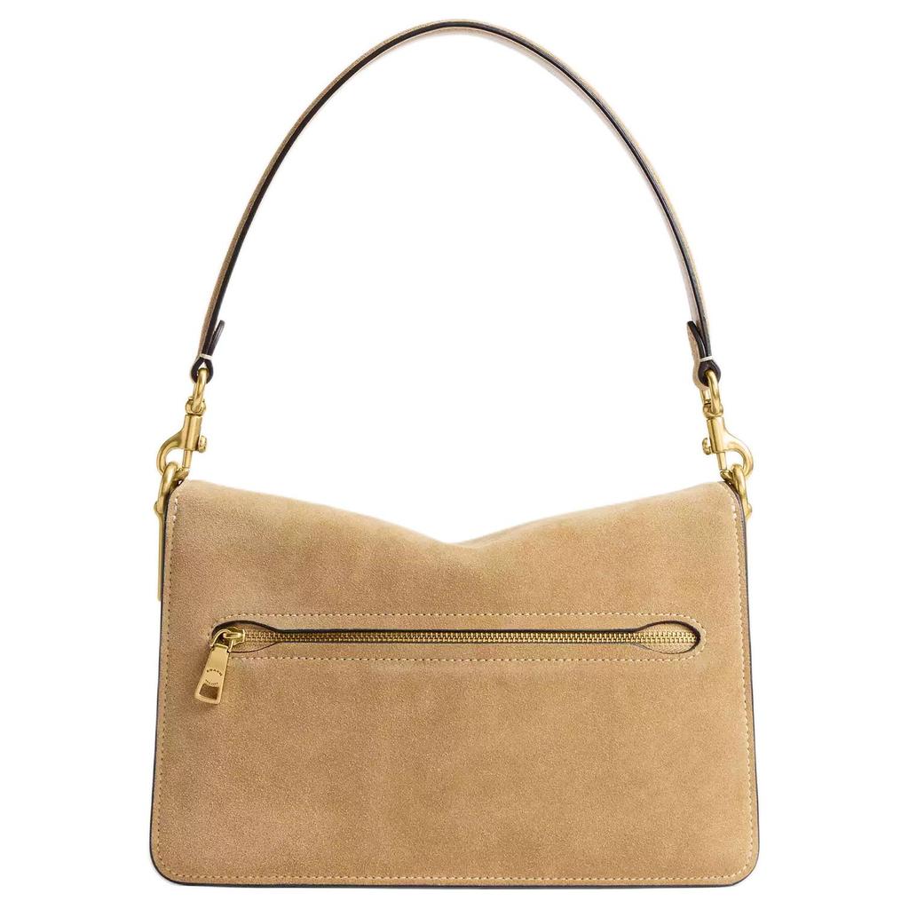 Coach Tabby 26 Signature Hardware Suede And Calfskin Medium Shoulder Bag Women handbags Brass Sand CAN13-B4SN