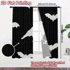 Set Of 2 Flat Printing Curtains Without Rod Halloween Crows Bats Design Ramadan Festival Creative Yarn Curtain Made Polyester